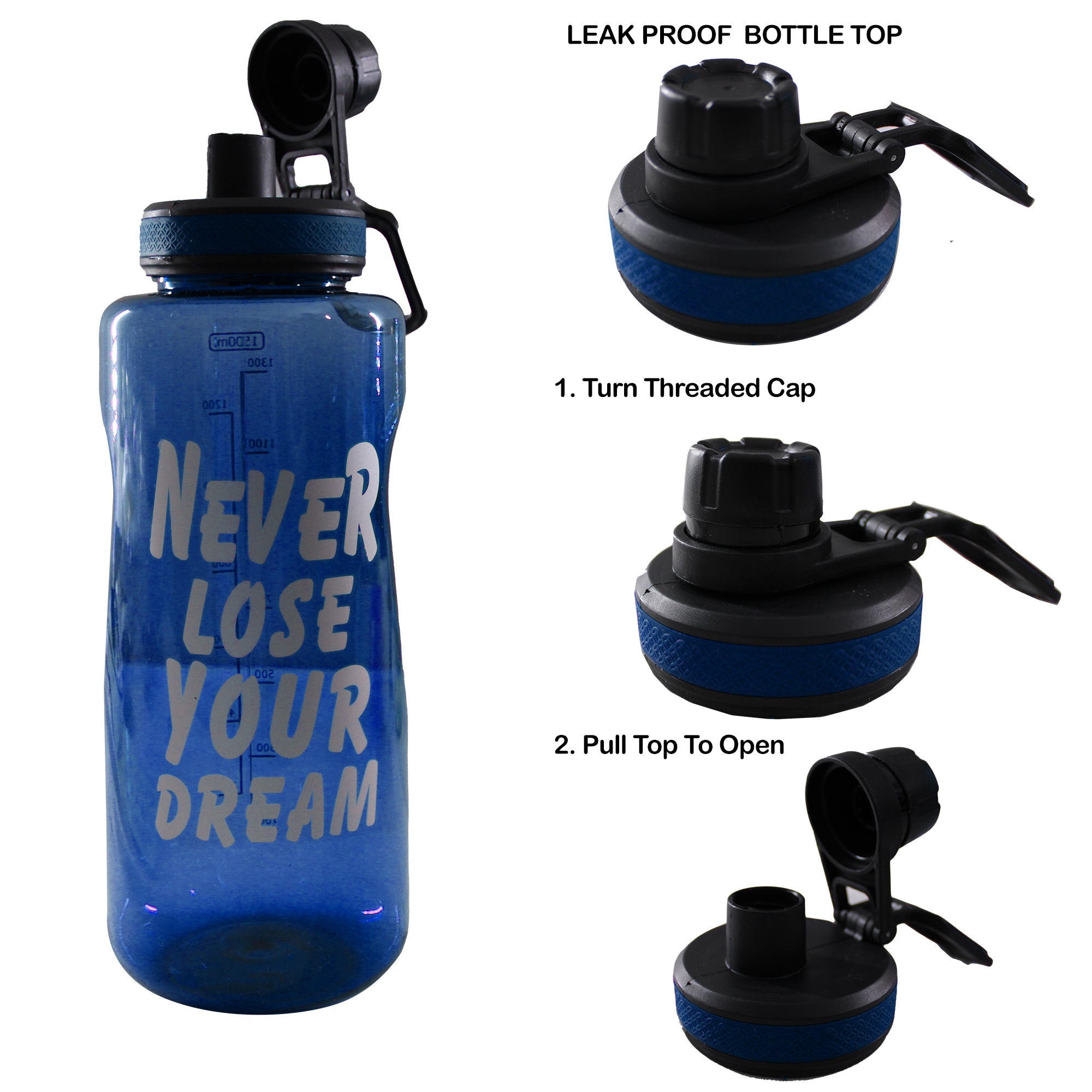 1500ml x3 Never Lose Your Dream Sky Plastic Water Bottles with Screw Lid