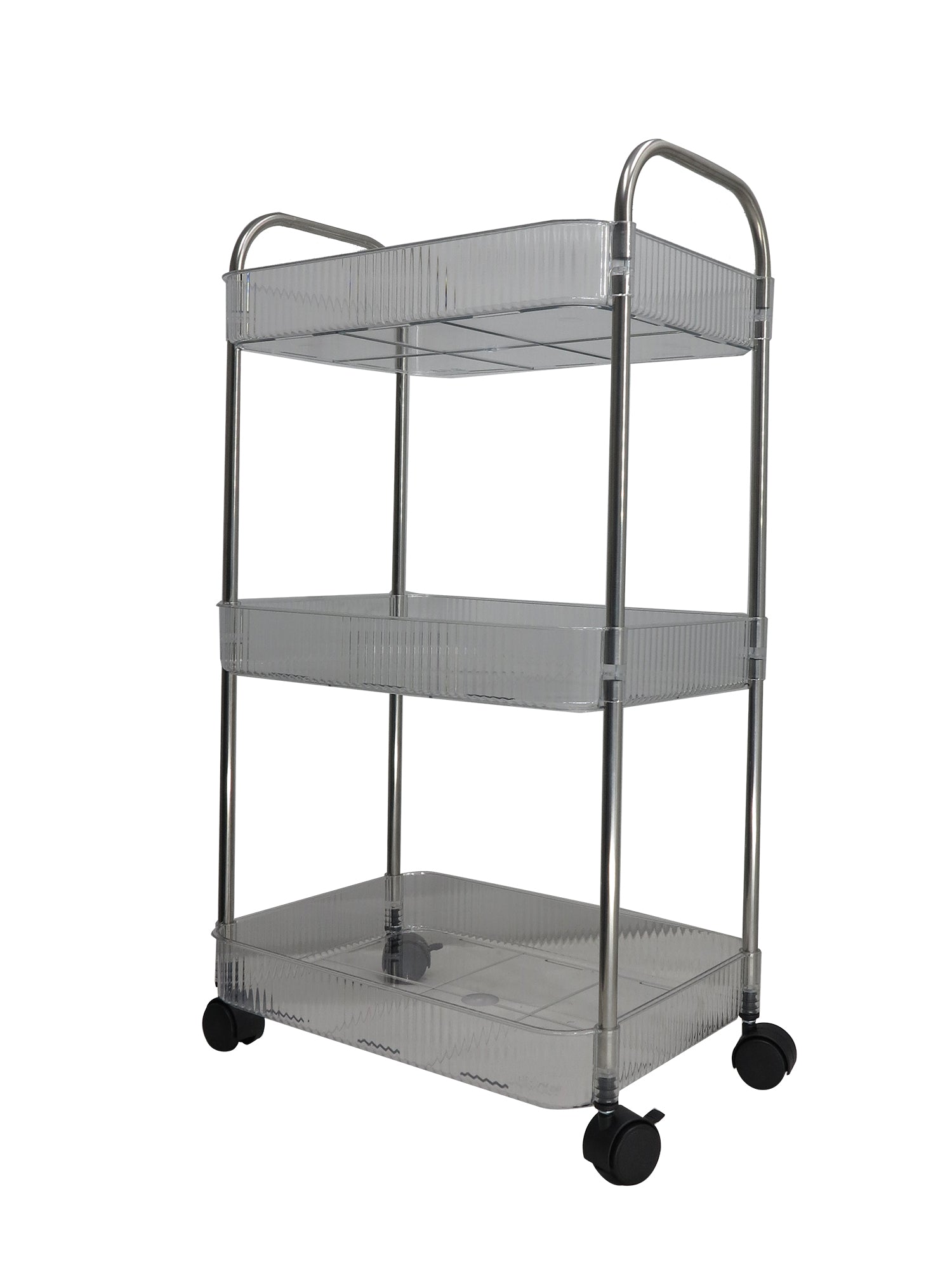 3 Tier Multipurpose Home Acrylic Storage Trolley with Wheels
