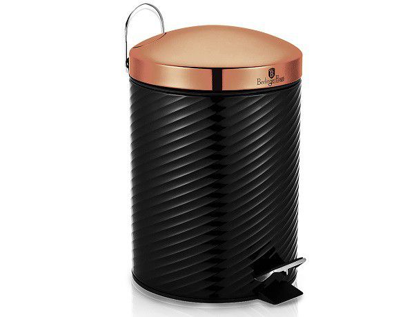 Berlinger Haus 5 Litre Stainless Steel Premium Pedal Bin - Black Rose Collection