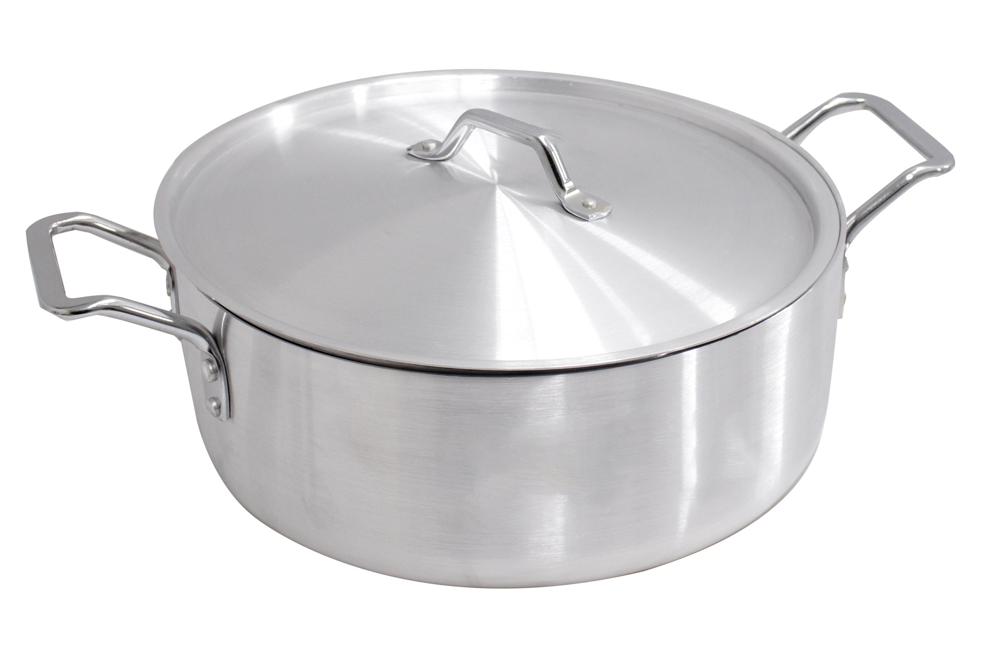 8 Piece Brushed Aluminium Large Brazing Fish Pot Set - 33 30 28 and 26cm