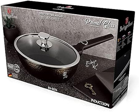 Berlinger Haus 24cm Black Shadow Stainless Steel Deep Frying Pan - Primal Gloss Collection