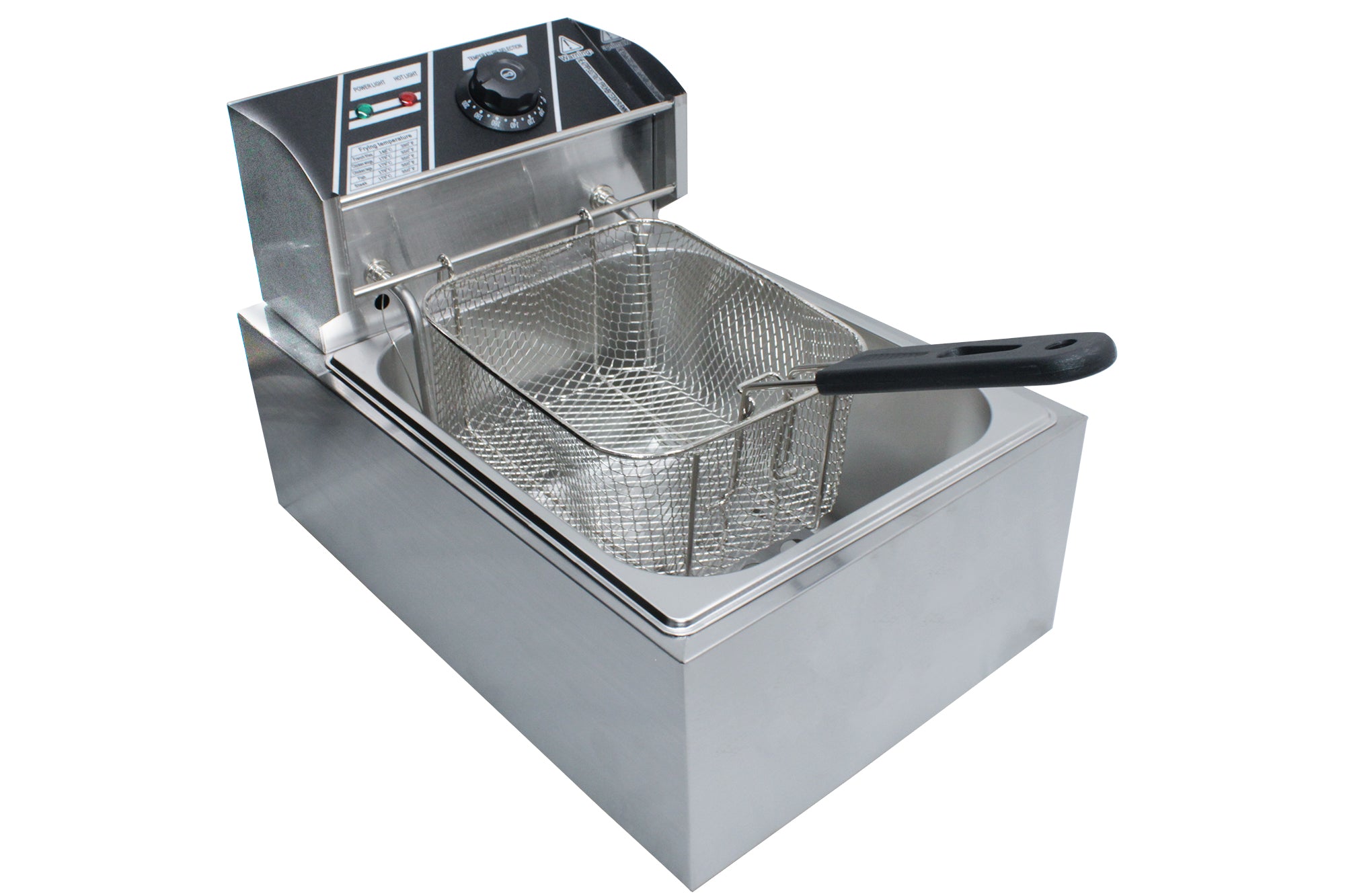 6L Double Pan Deep Fryer Silver with Hanger Rods