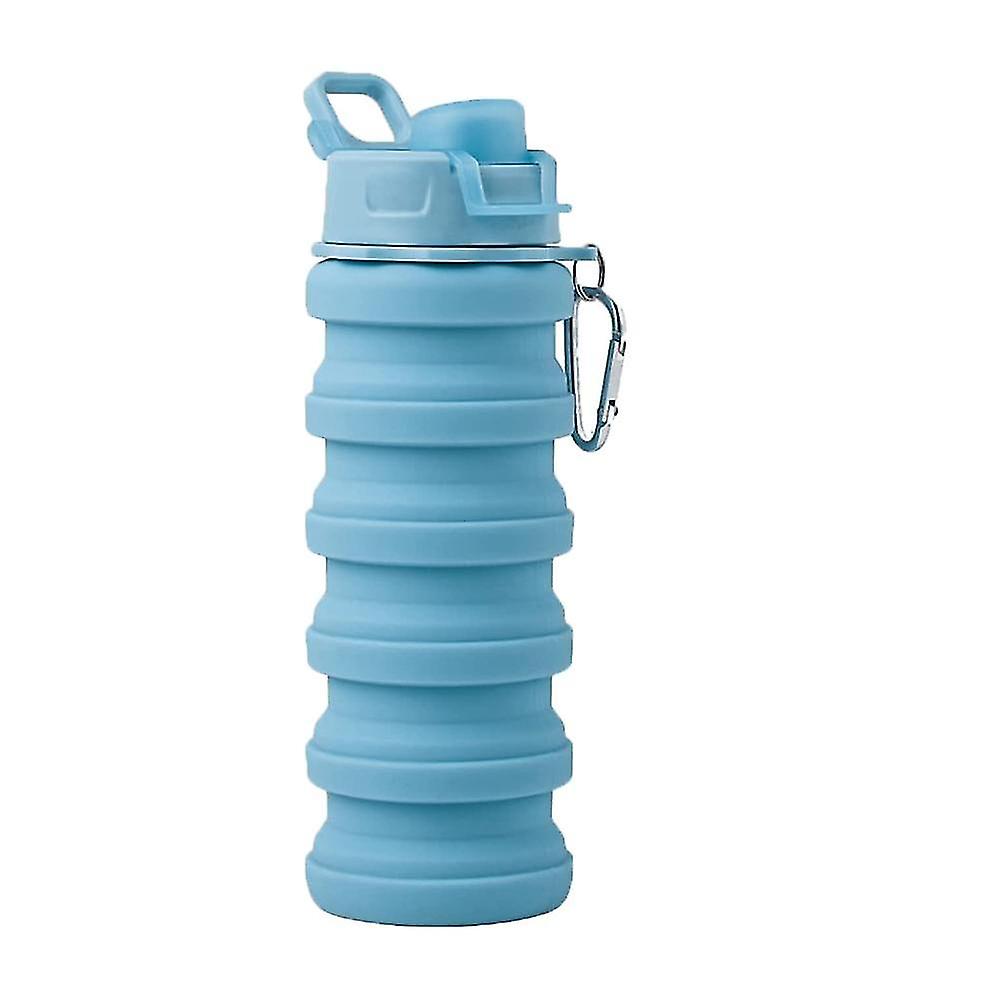 225ml to 500ml Foldable Silicon Cold Water Bottle with Carabiner Clip