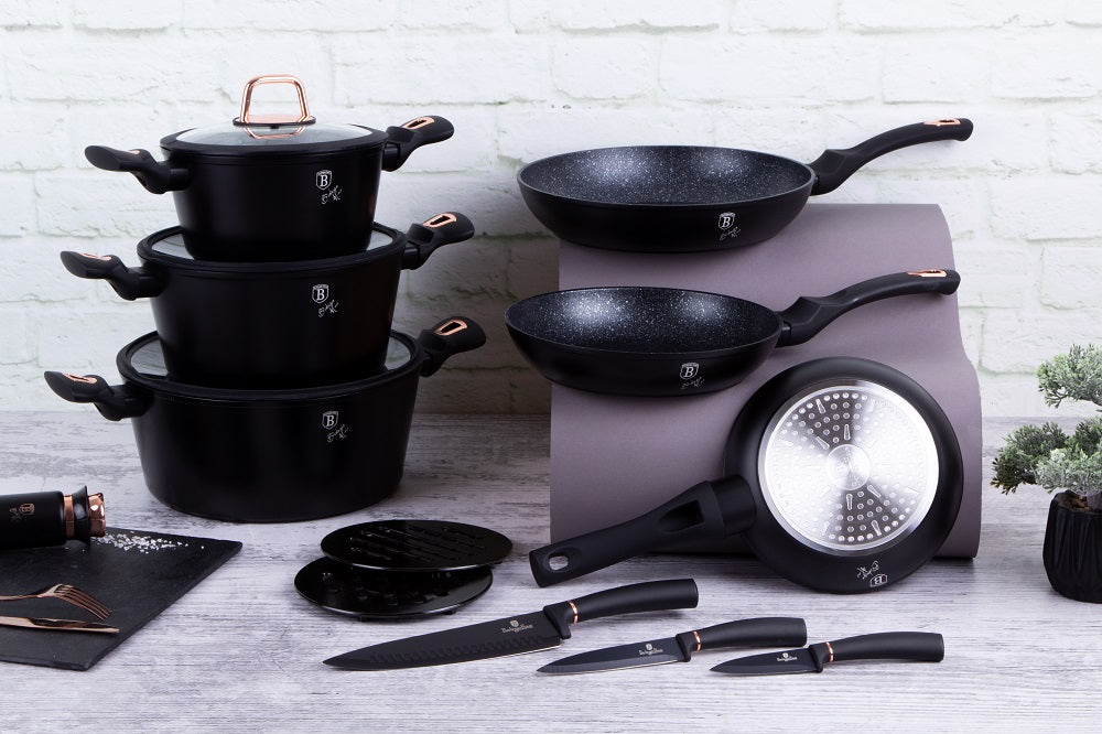 Berlinger Haus 14 Piece Cookware set - Black Rose