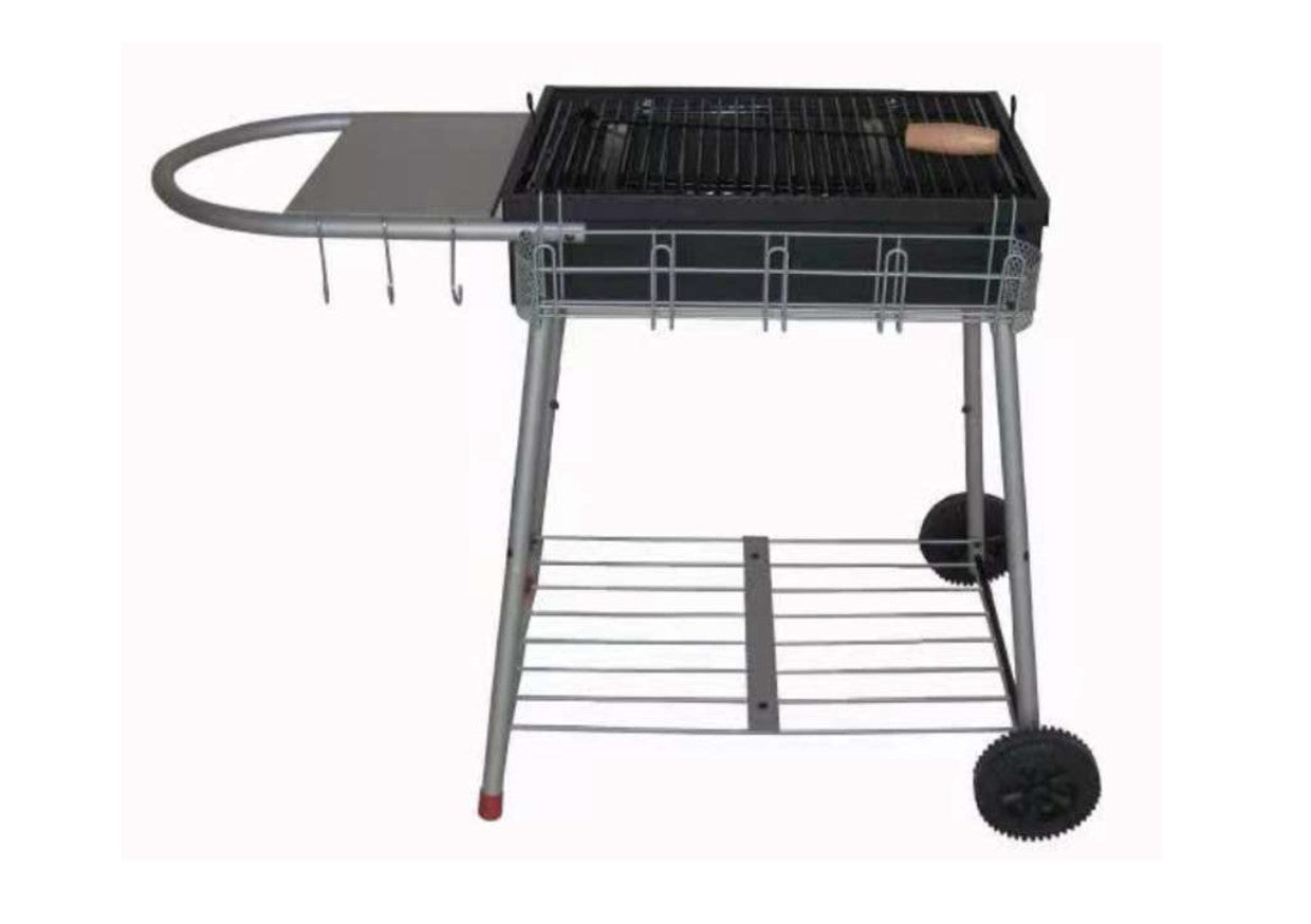 Easy Flip Standing Grill / Braai Stand with Wheels Seasoning Rack & Shelf