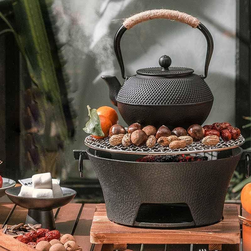 LMA 26cm Indoor & Outdoor Tabletop Charcoal Stove with Wooden Tray FX-9499