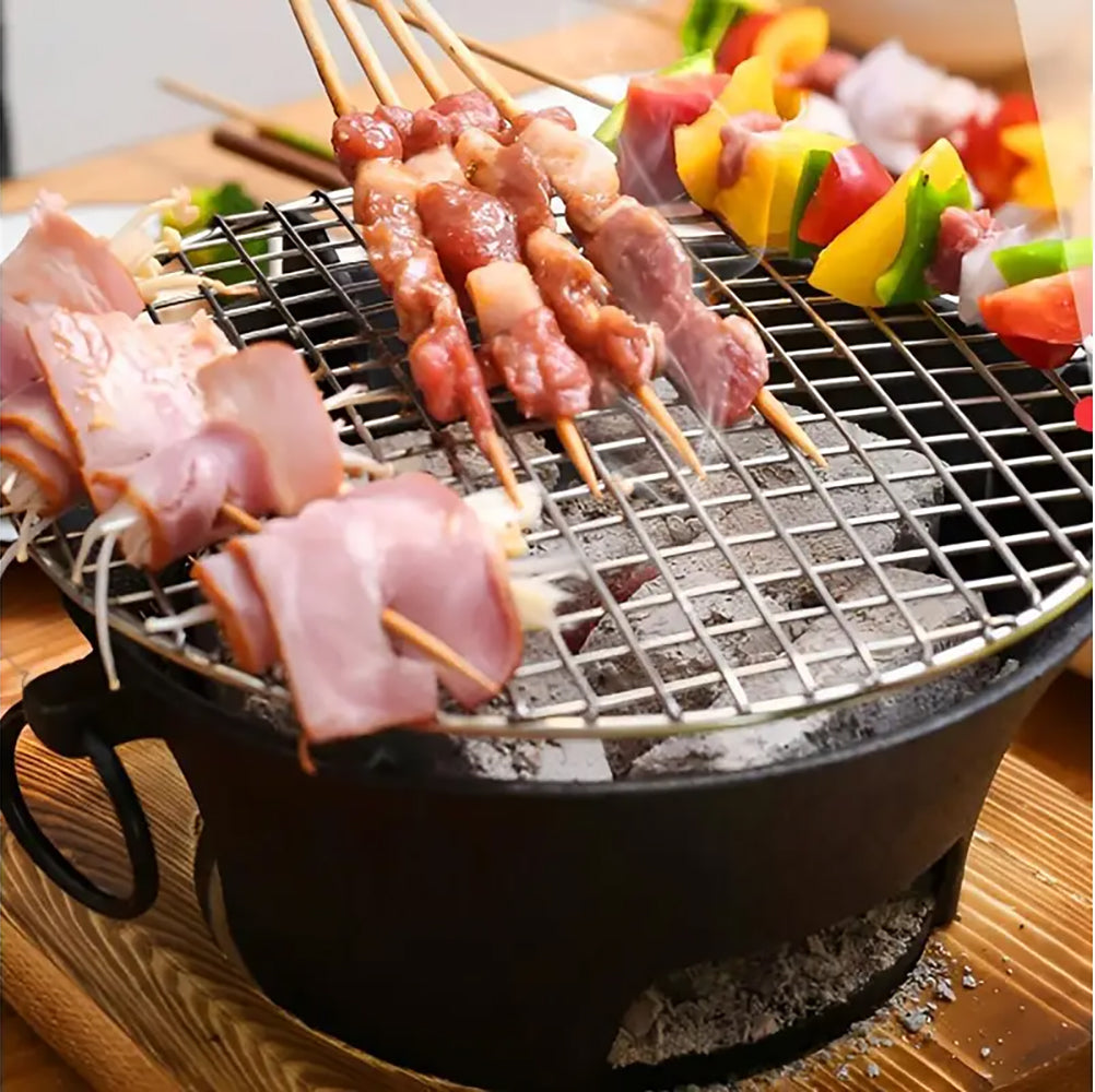 LMA 28cm Indoor & Outdoor Tabletop Charcoal Stove with Wooden Tray FX-9498