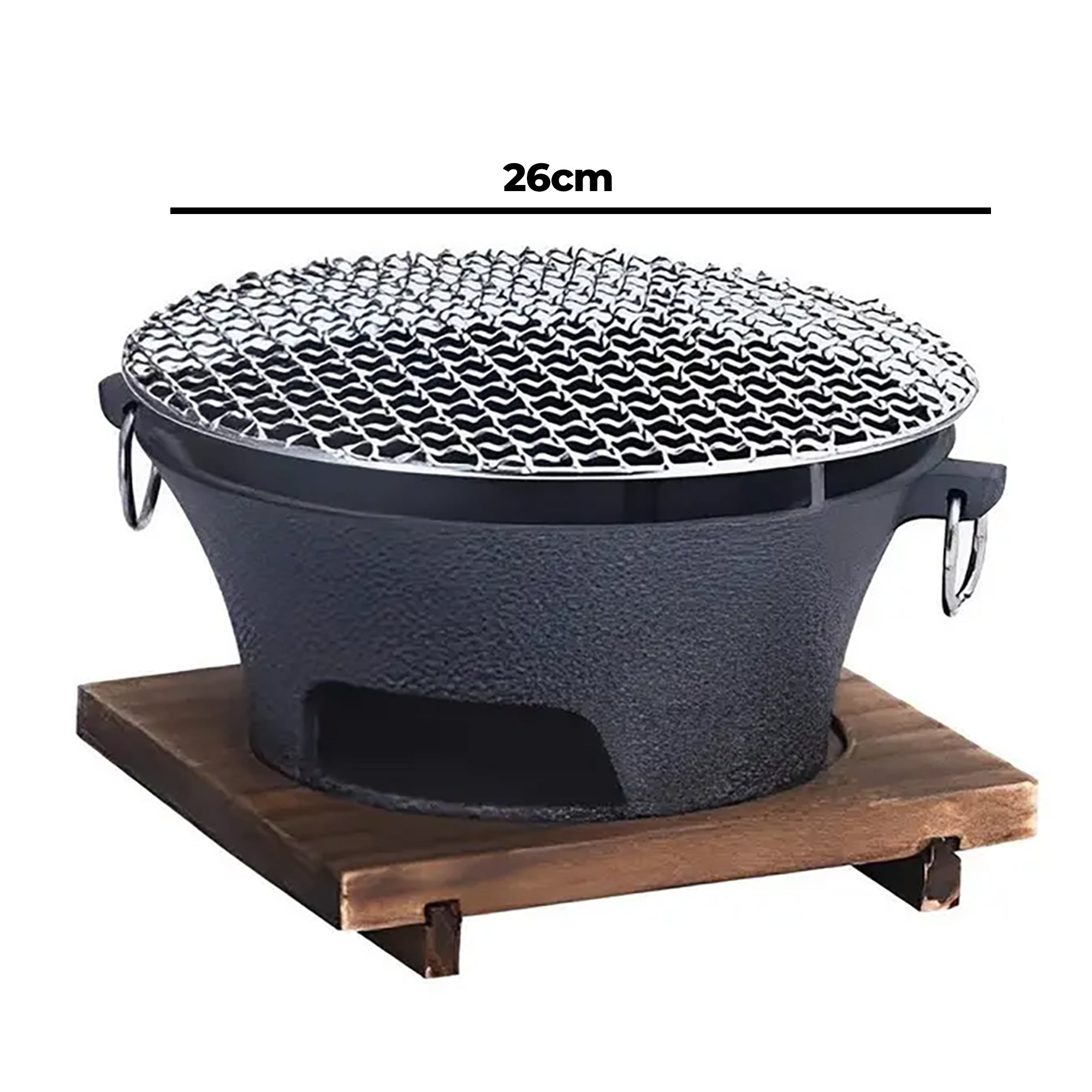 LMA 28cm Indoor & Outdoor Tabletop Charcoal Stove with Wooden Tray FX-9498