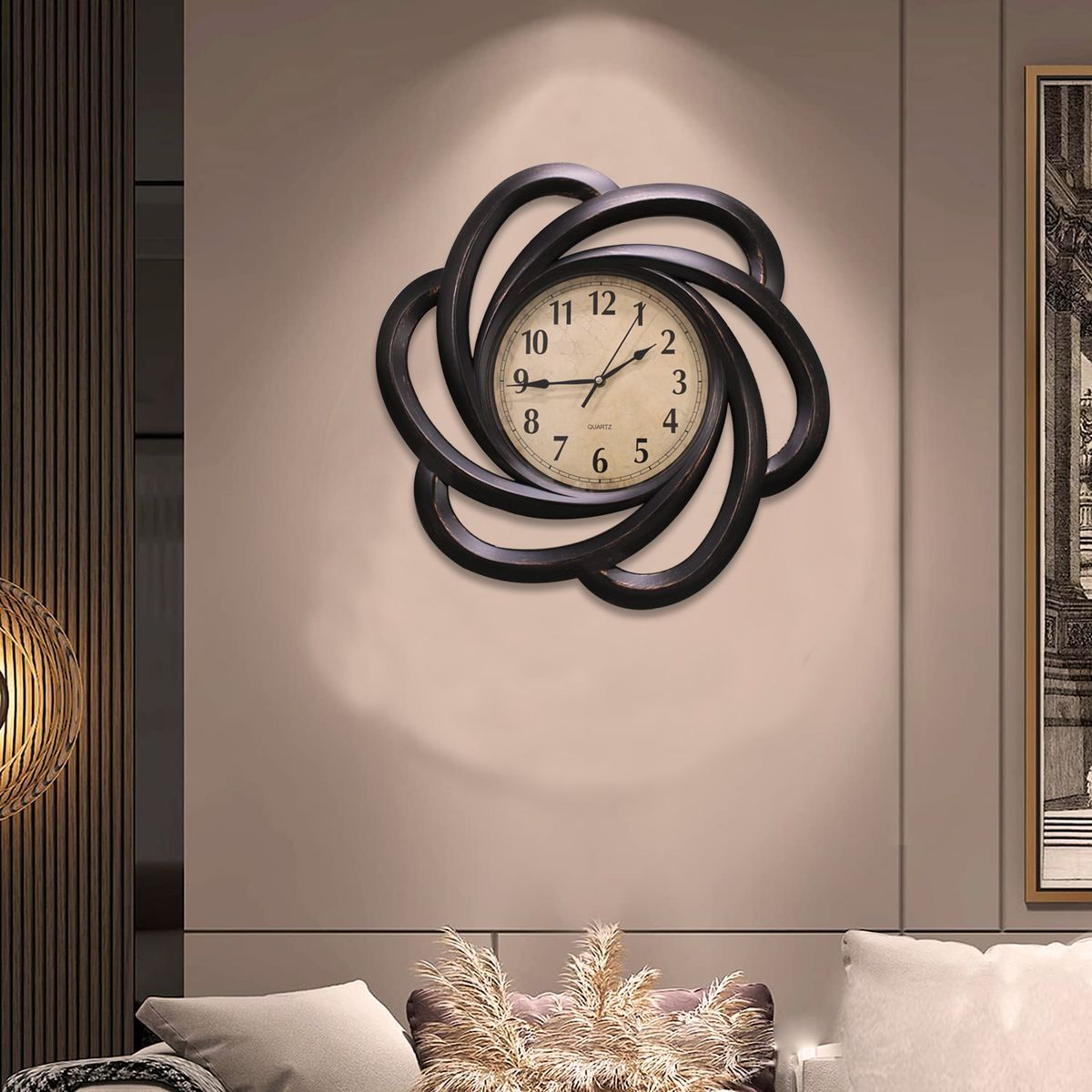 LMA Rustic Vintage Silent Quartz Wall Clock - Sunsweep 51cm