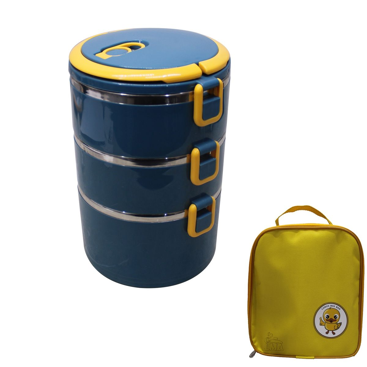 LMA 3 Tier Stackable Insulated Adult Bento Box and Tote Bag