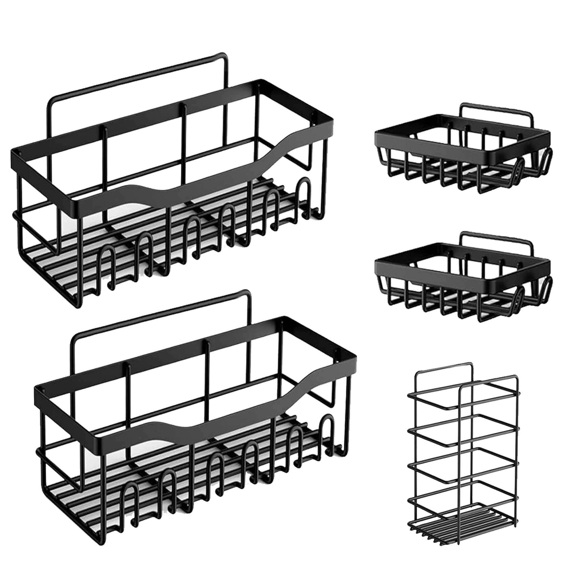 LMA 5 Piece No-Drill Steel Wall-Mount Bathroom Accesories Set