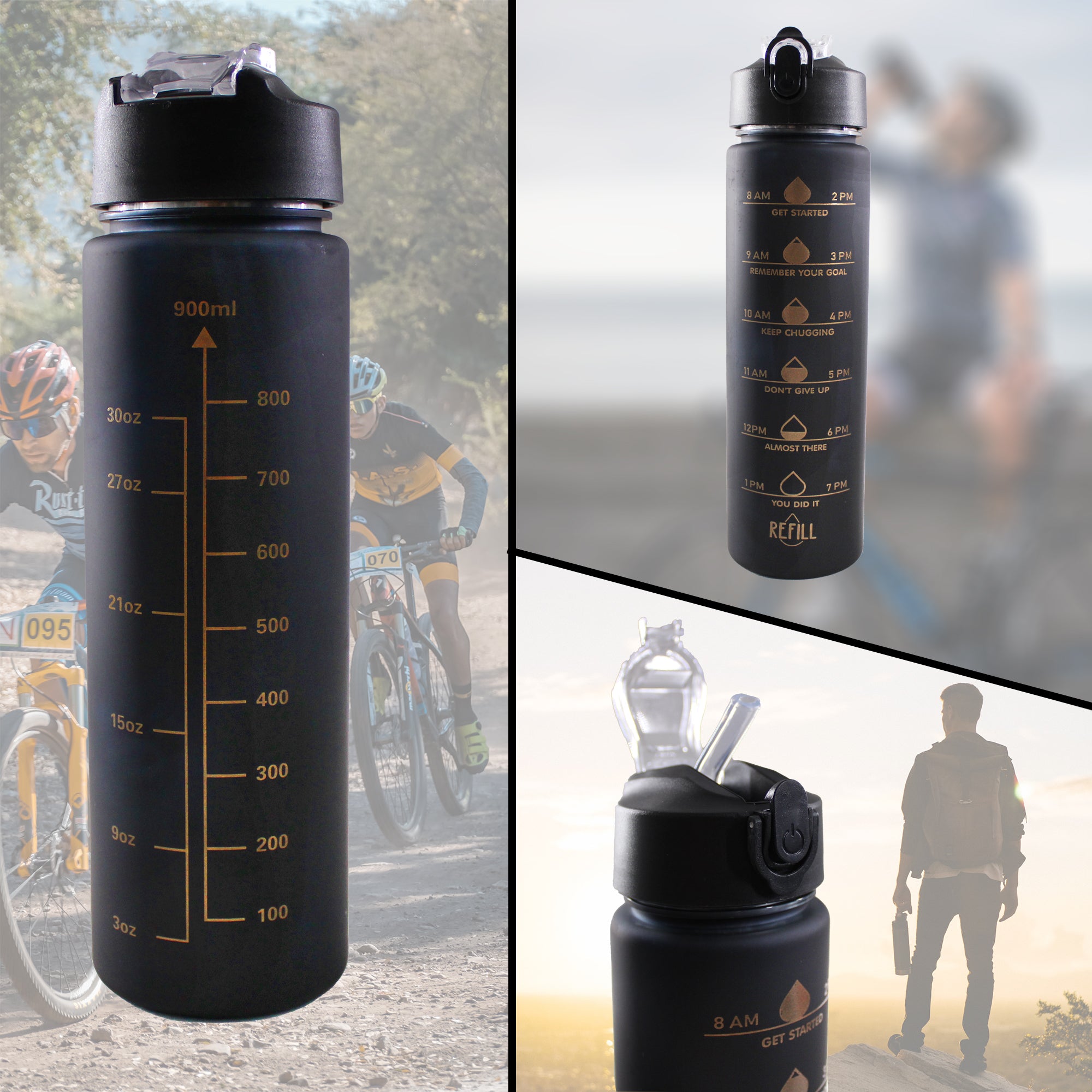 LMA Curated 3.5L Motivational Water Jug with Tea & Juice Bottles & Nozzles