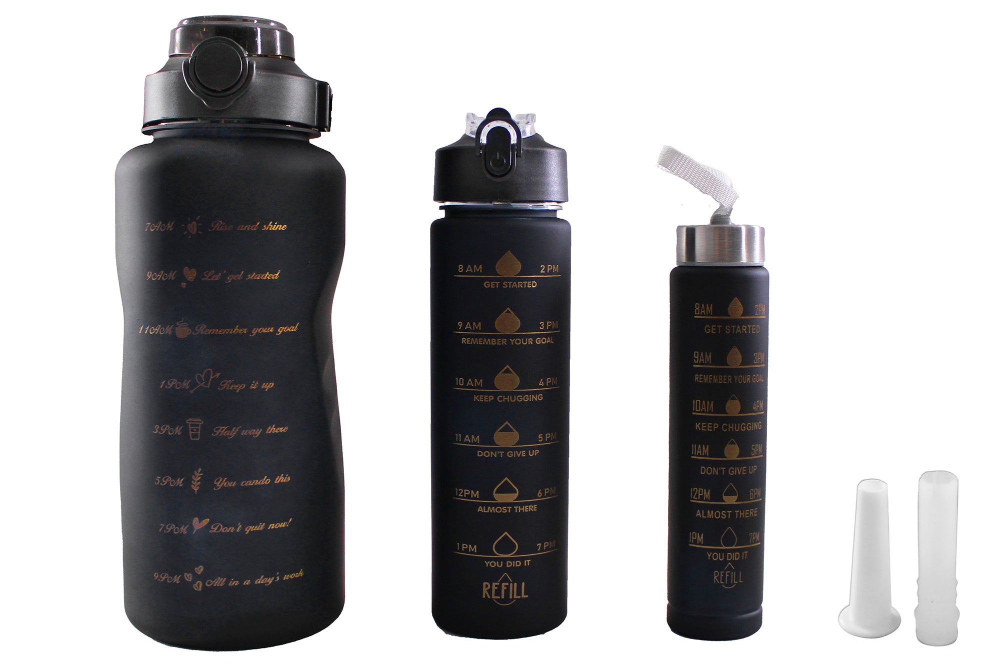 LMA Curated 3.5L Motivational Water Jug with Tea & Juice Bottles & Nozzles