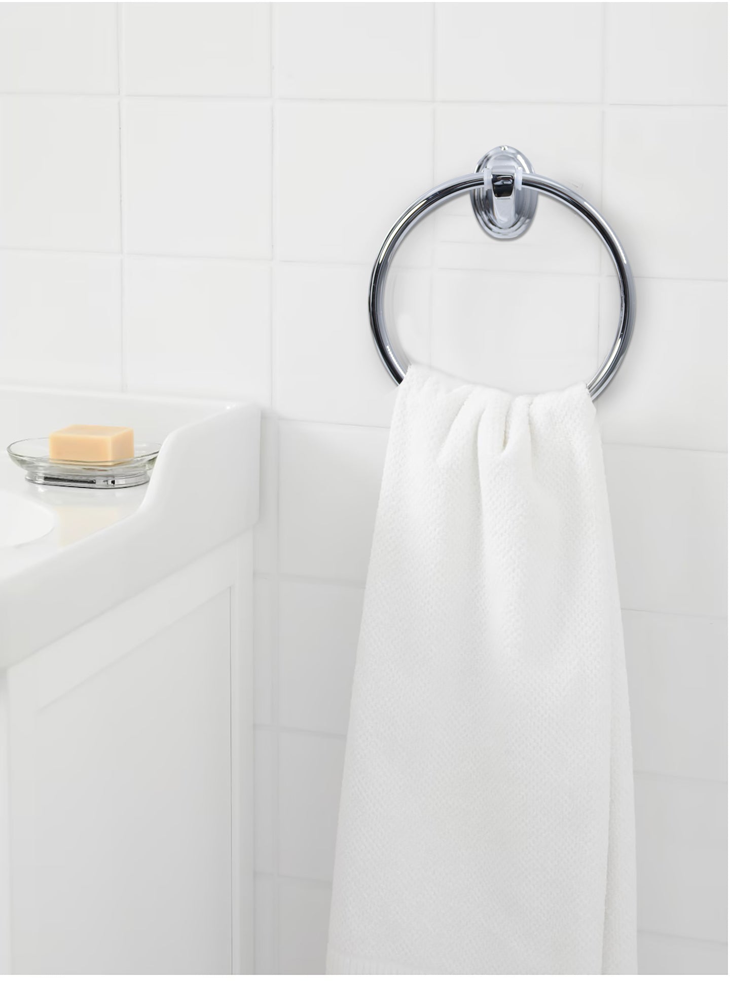 LMA 6 Piece Chrome and Frosted Glass Accessory Set