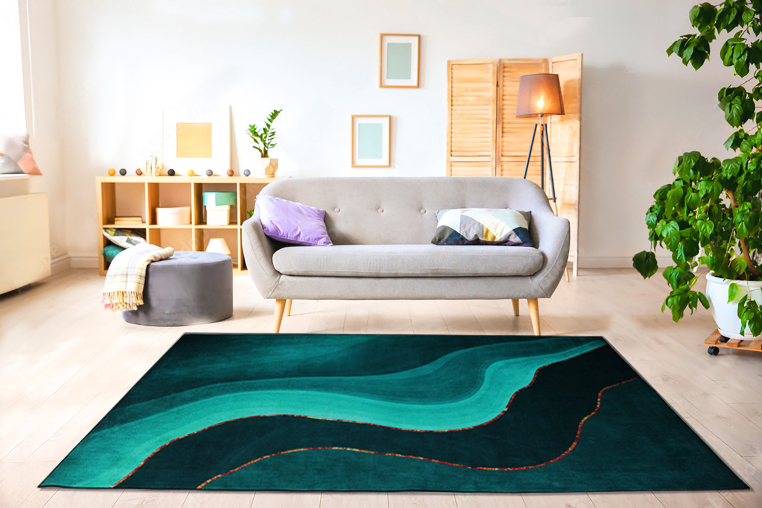 230cmx160cm LMA Authentic 3D Printed Design Lightweight Rug - NR45 G