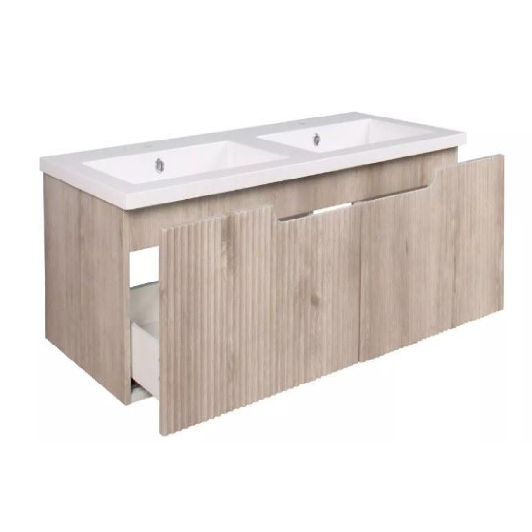 Bijiou Bathroom Cabinet Nautique 1200mm Oak Fluted