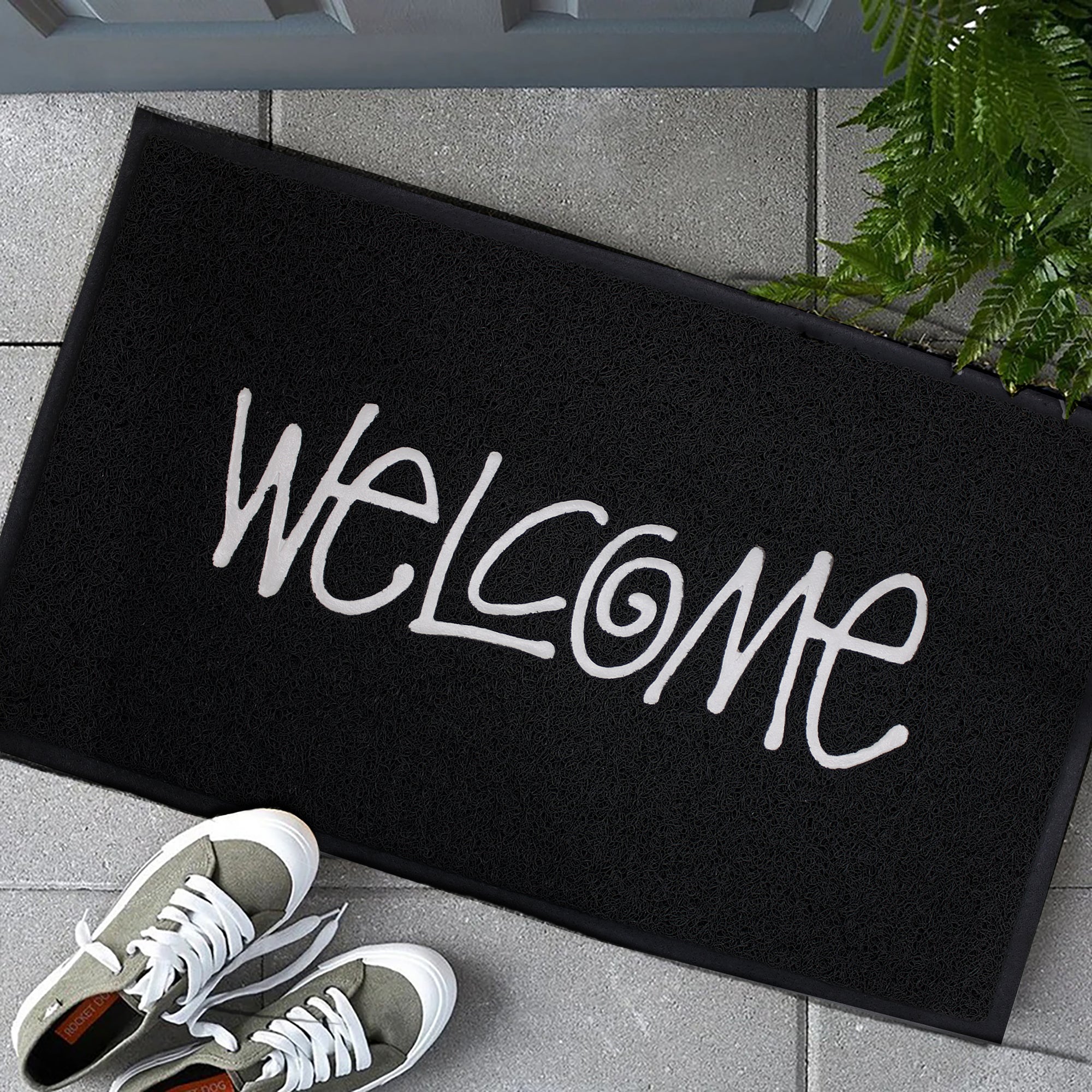 75cm x 45cm Washable Synthetic Mesh Floor Mat - Embossed Welcome