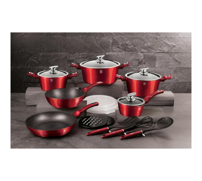 Berlinger Haus 18-Piece Marble Coating Smart Lid Cookware Set