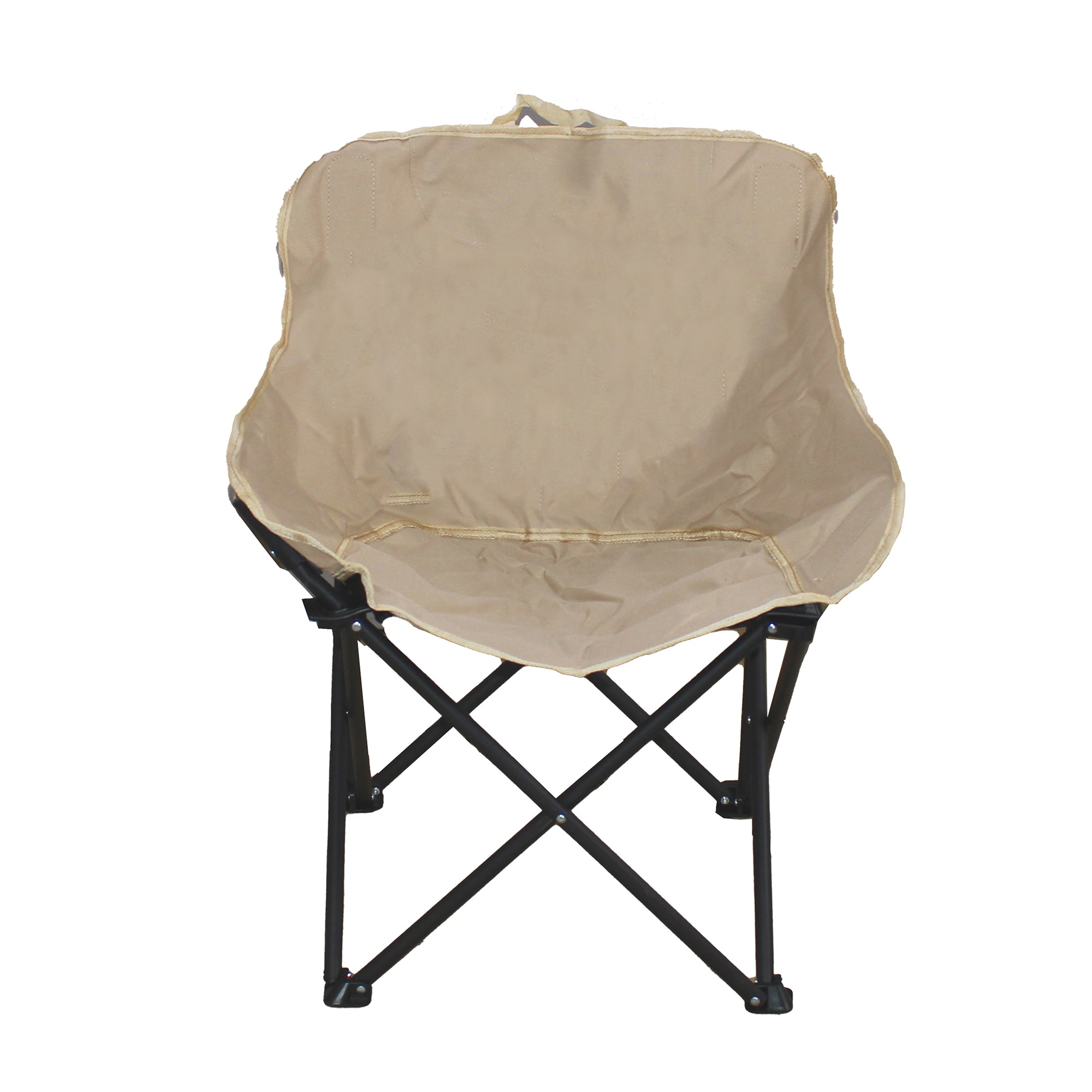 Half Moon Metal Frame Folding Camping Chair with Side & Back Pocket