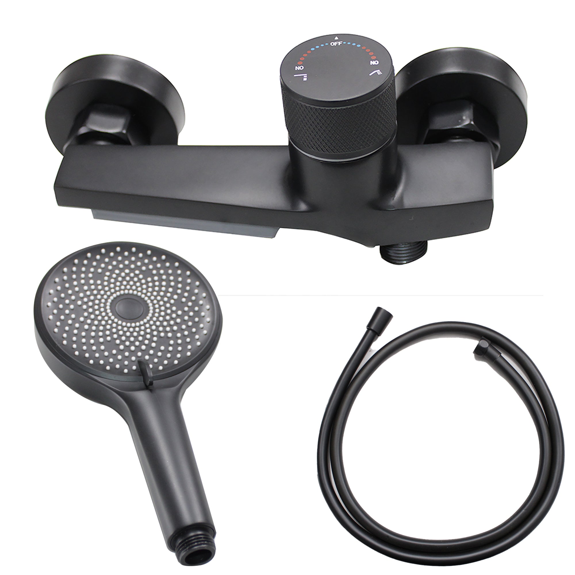 LMA Wall-Mounted Single Knob Waterfall Bathtub Faucet & Pulsing Hand Shower