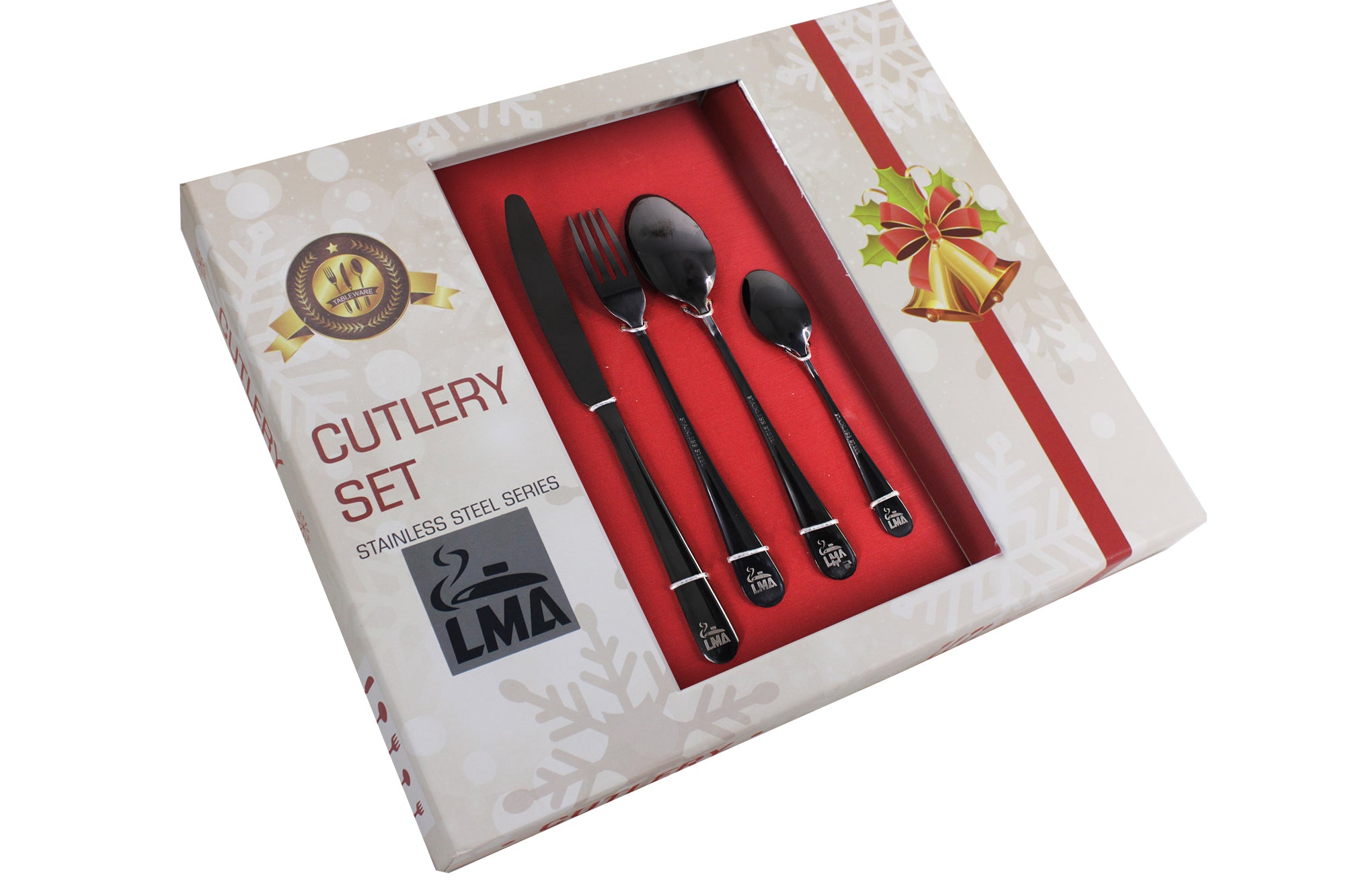 Festive 24 Piece Cutlery Set & Drawer Organiser Bundle Pack