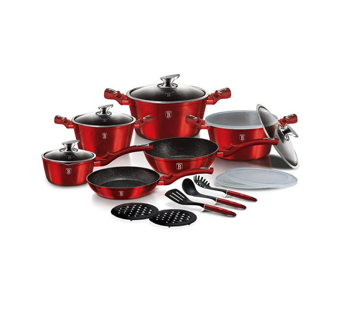 Berlinger Haus 18-Piece Marble Coating Smart Lid Cookware Set