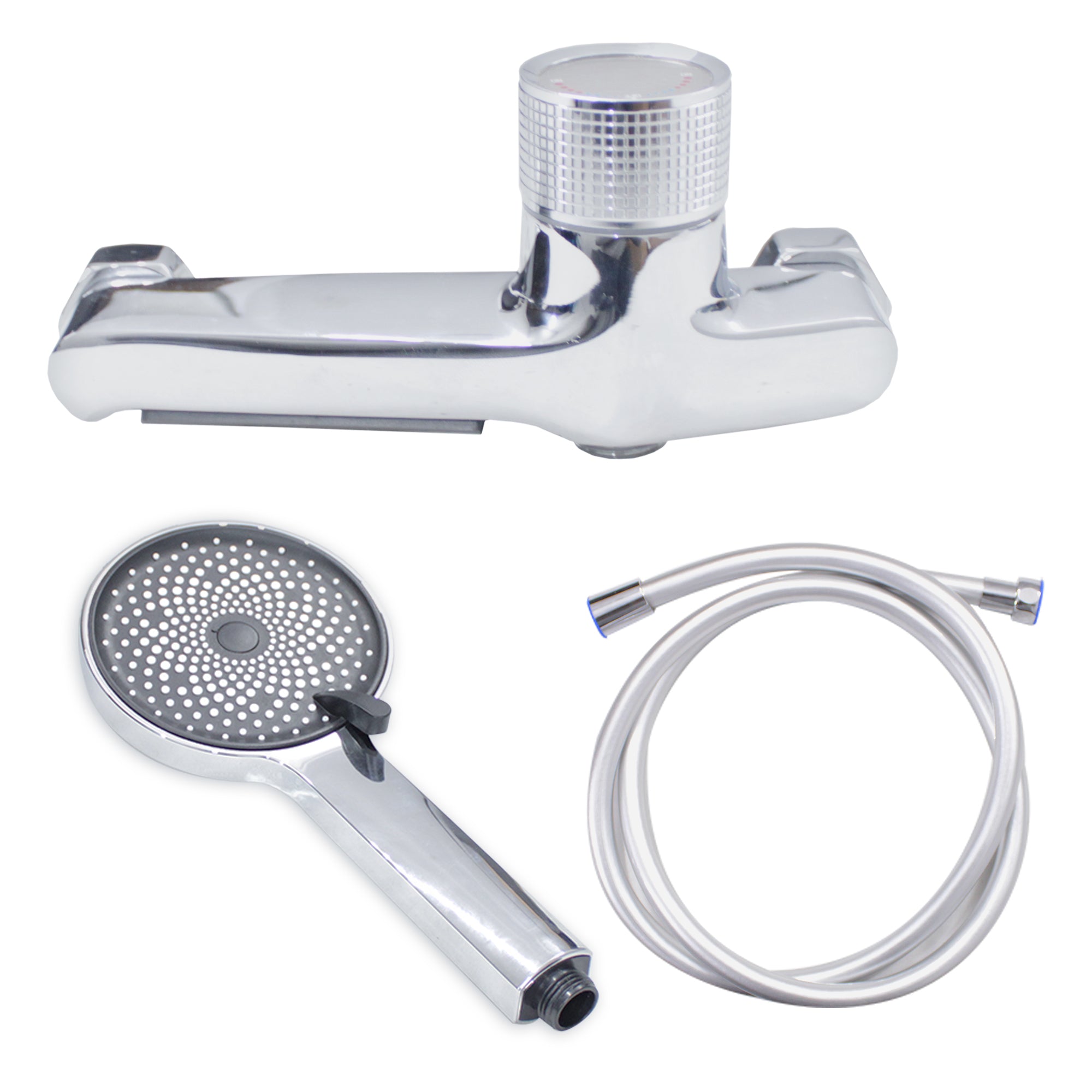 LMA Wall-Mounted Single Knob Waterfall Bathtub Faucet & Pulsing Hand Shower