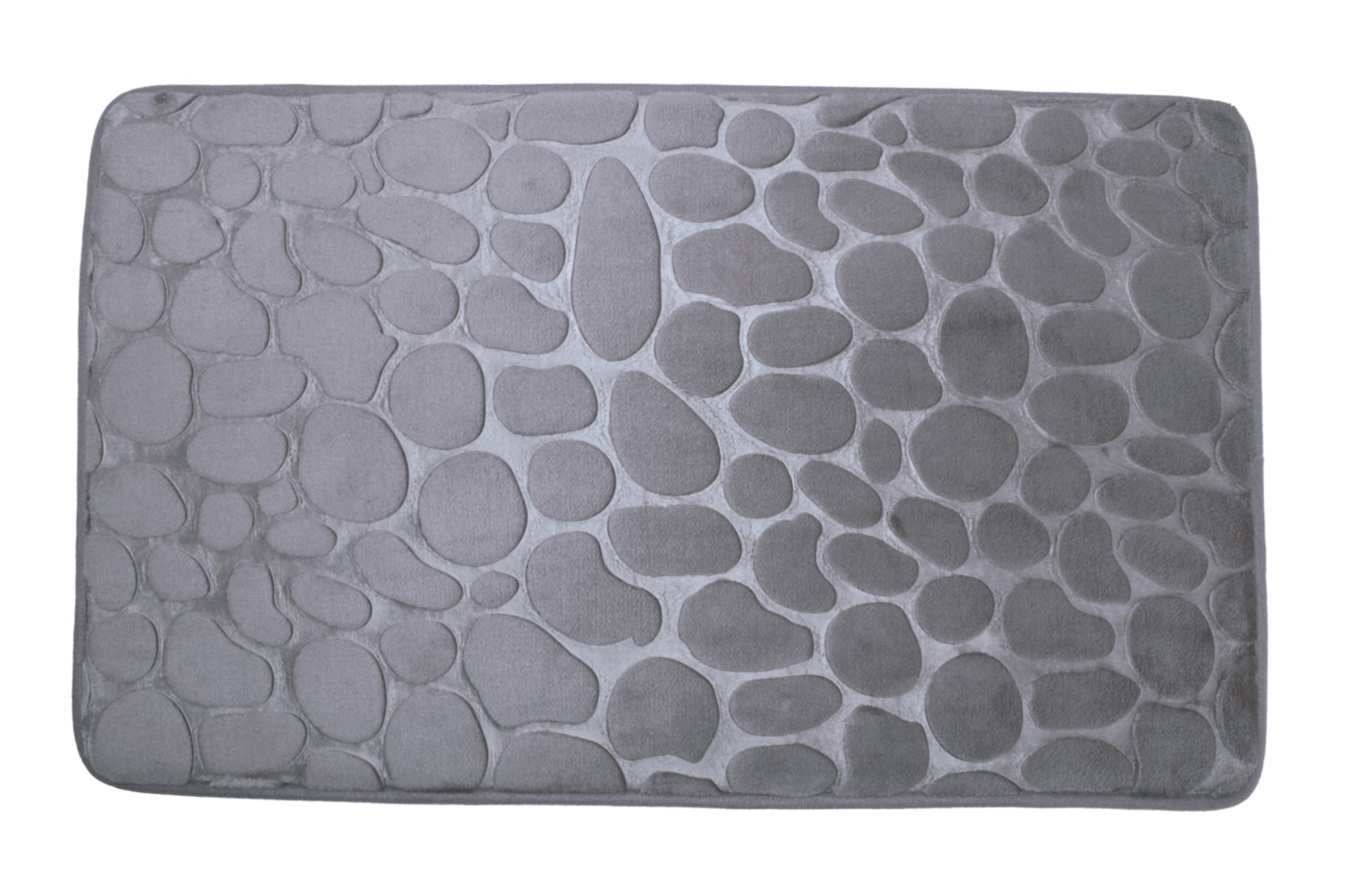 75x45cm Plush Cobblestone Embossed Memory Foam Bathroom Mat