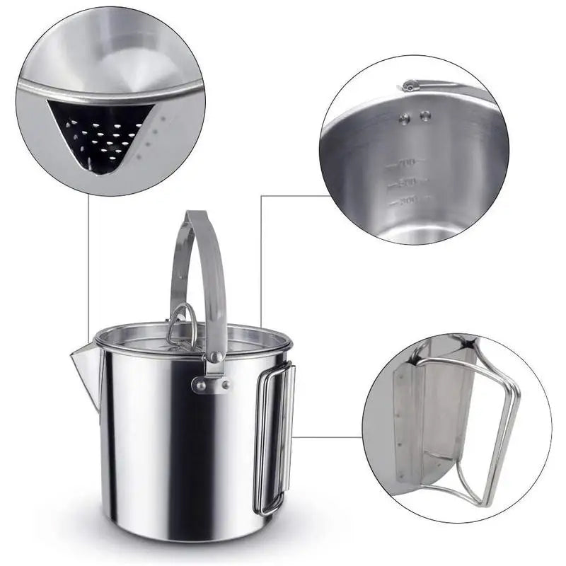 1.2 Liter Stainless Steel Outdoor Kitchen Hanging Kettle Pot FX-8500