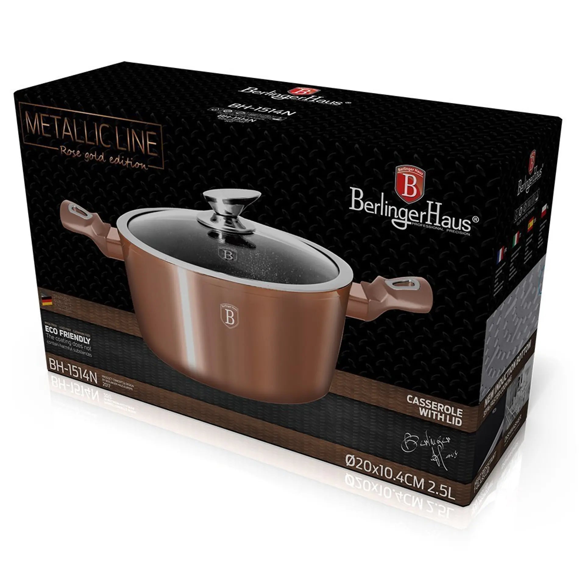 Berlinger Haus 28cm Granite Casserole Pot - Rose Gold Collection