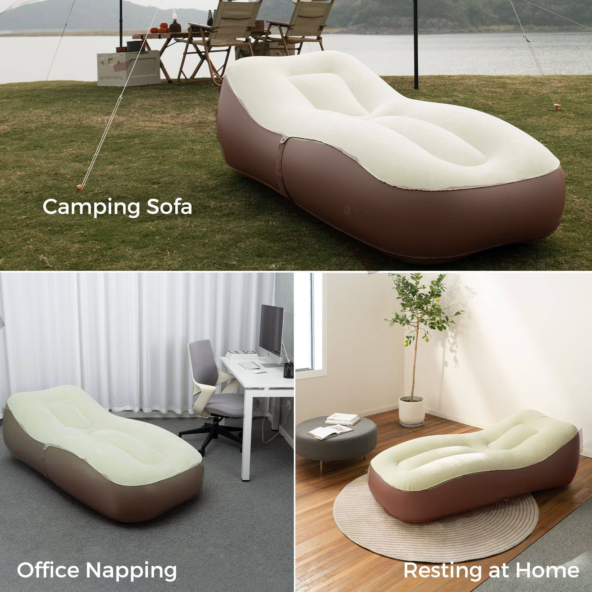 Chanodug Inflatable Camping & Pool Sofa Bed & Rechargeable Air Pump