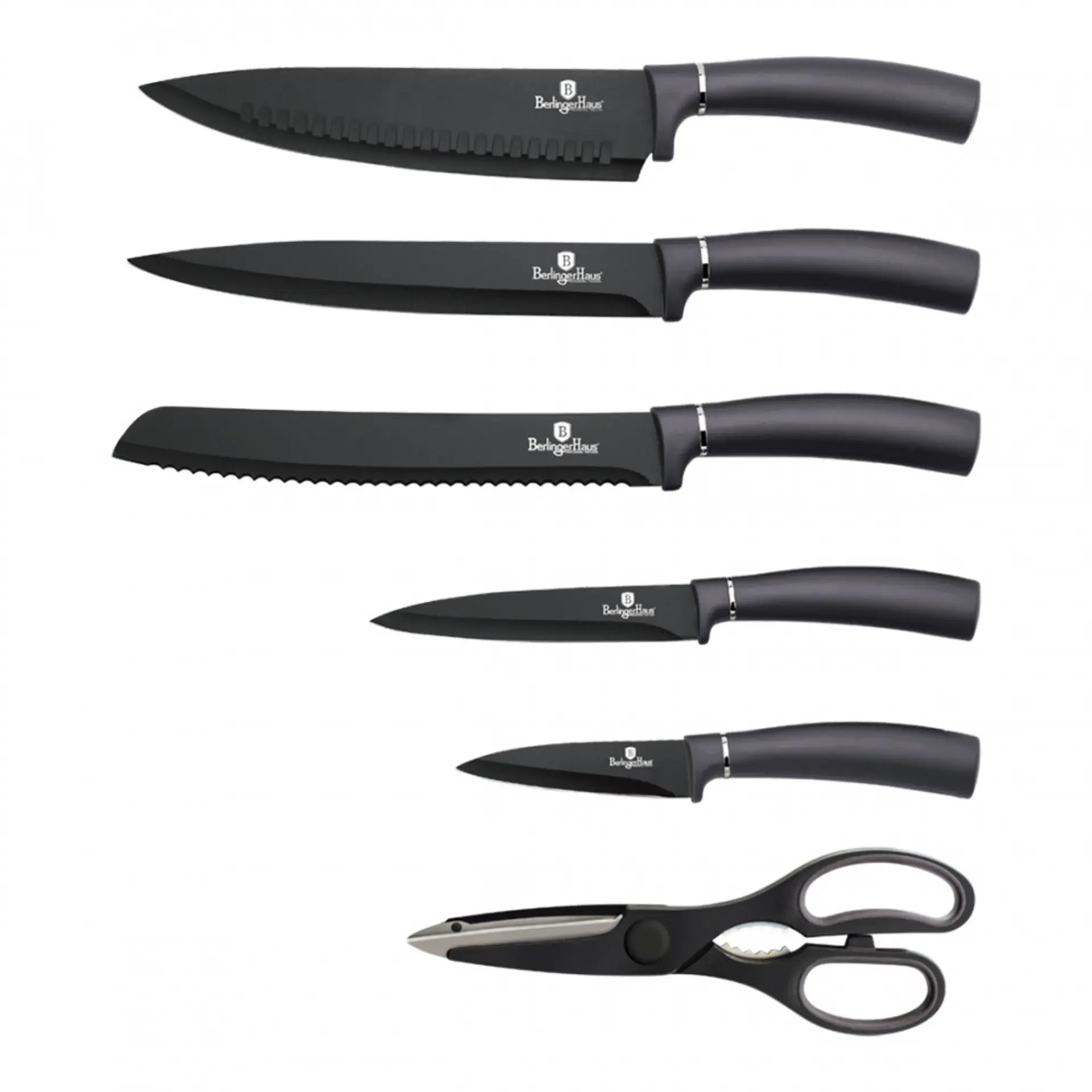 Berlinger Haus 7 pcs Knife set with stand - Carbon pro edition