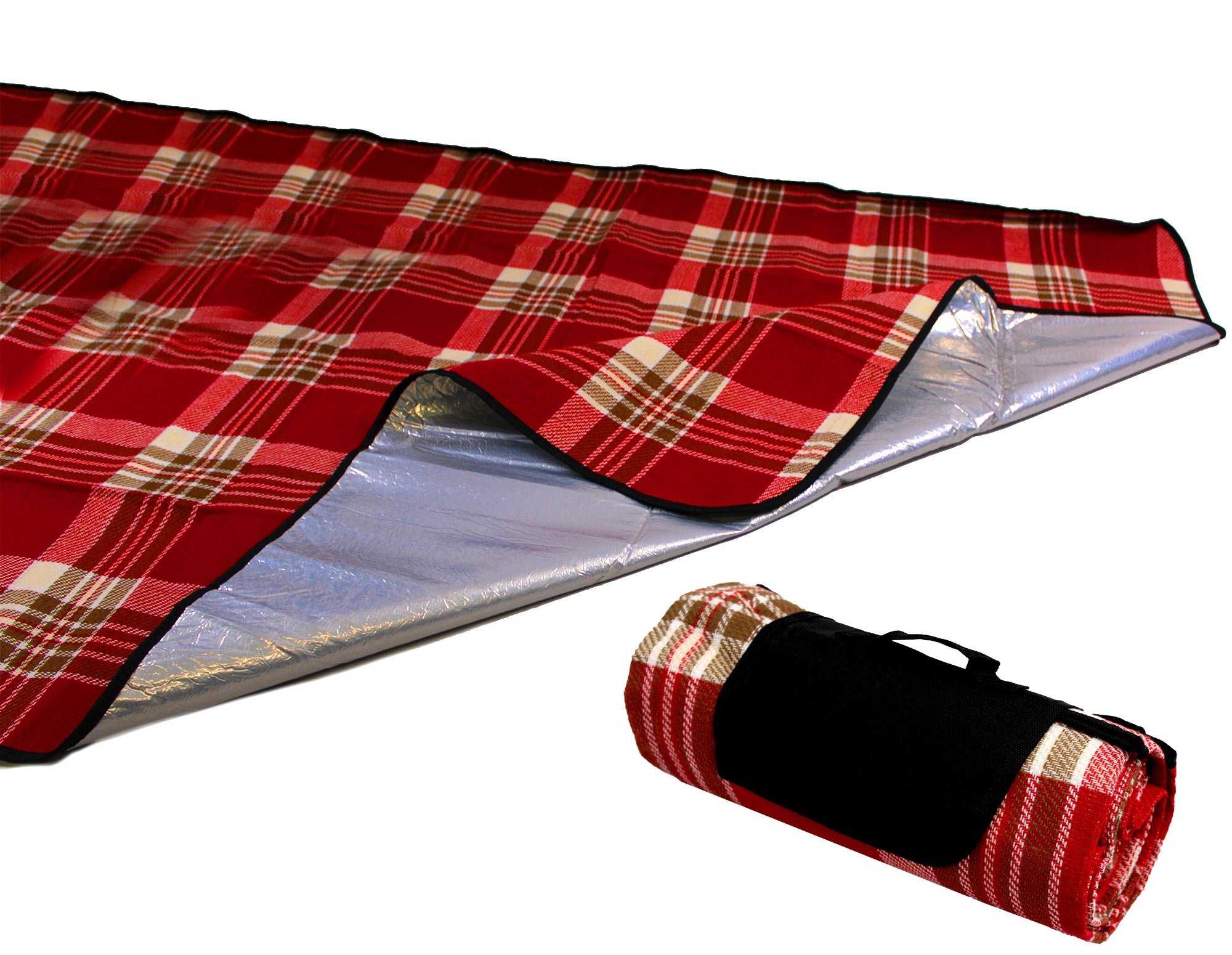 170x130cm Waterproof Aluminum Plaid Picnic Blanket & Camping Mat FX-8970