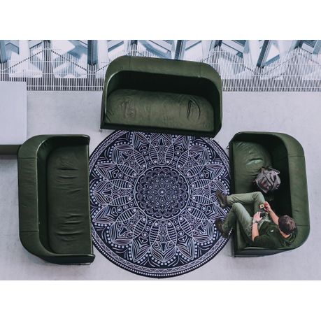 160cm Round LMA Branded 3D Printed Area Rug Lightweight - RM73