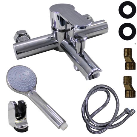Wall Mounted Barrel Bathtub Faucet & Handheld Shower Set