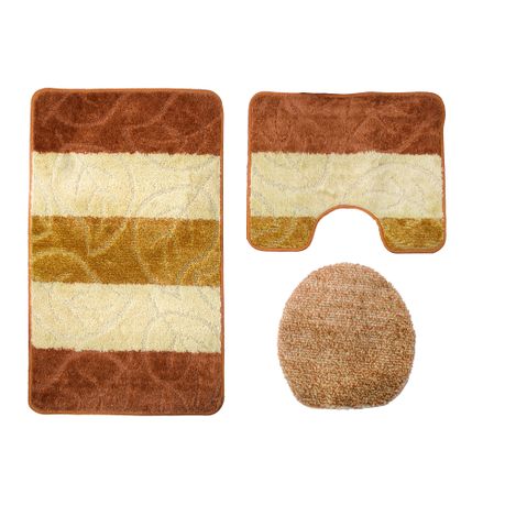 60x100cm 3 Piece Turkish Toilet Mat & Cover Set with Non-Slip Under P/B/I