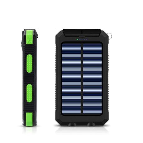 13000mAh Solar Powered Power Bank - Dual USB Output & Flashlight