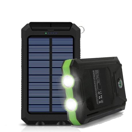 13000mAh Solar Powered Power Bank - Dual USB Output & Flashlight