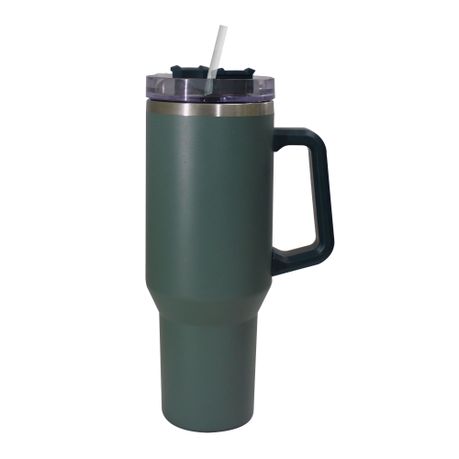 1.2l Stainless Steel Thermal Vacuum Travel Tumbler With Handle and Straw
