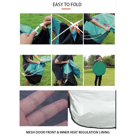 200x150cm 2 Person Waterproof Dome Pop Up Tent with Sunroof & Inner Lining