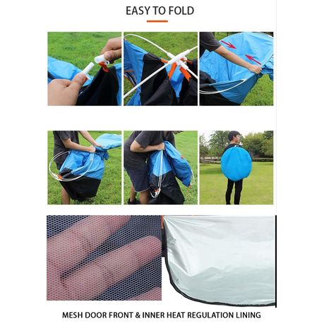 200x150cm 2 Person Waterproof Dome Pop Up Tent with Sunroof & Inner Lining