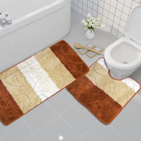 60x100cm 3 Piece Turkish Toilet Mat & Cover Set with Non-Slip Under P/B/I
