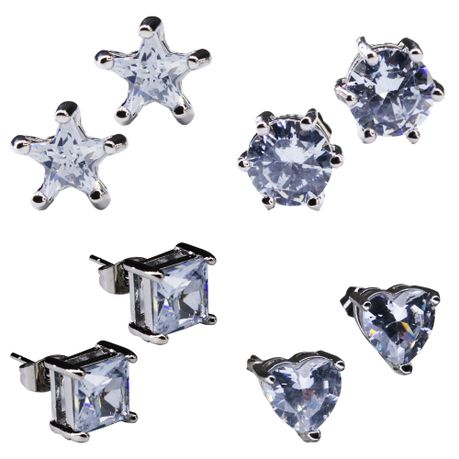 LMA Butterfly Clasp 4 Design Stud Earring Set