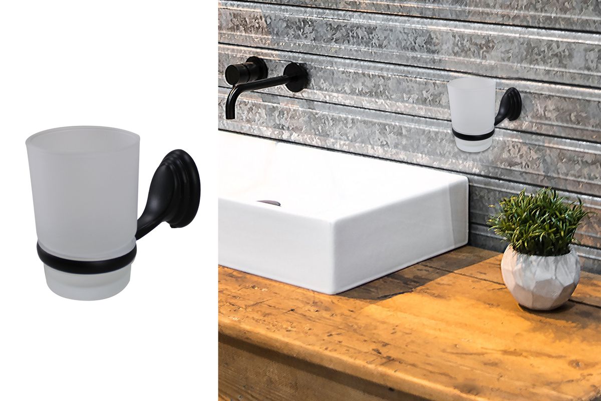 LMA 6 Piece Chrome and Frosted Glass Accessory Set