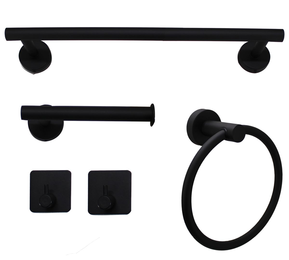 LMA 5 Piece DIY Bathroom Accessories Set - Round Ring Towel Holder