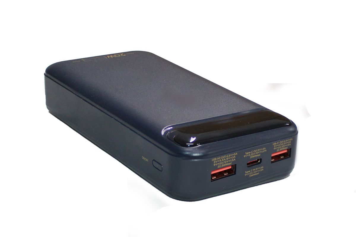 20000mAh 22.5W Digital Display Power Bank & Carry Pouch PD & QC Fast Charge