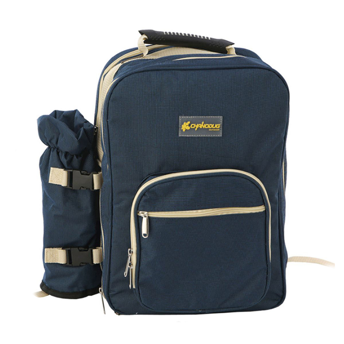 LMA 32 Piece Outdoor All-in-One Camping Picnic Backpack for 4 with Plates Cutlery Power Flask & Cups