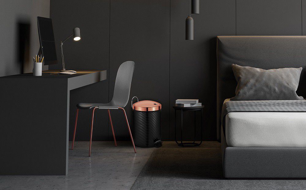 Berlinger Haus 5 Litre Stainless Steel Premium Pedal Bin - Black Rose Collection