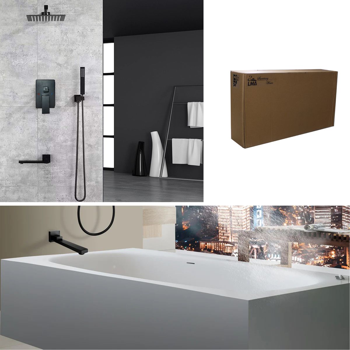 LMA Concealed 3 Way Shower & Bathtub Spout System with In-Wall Diverter