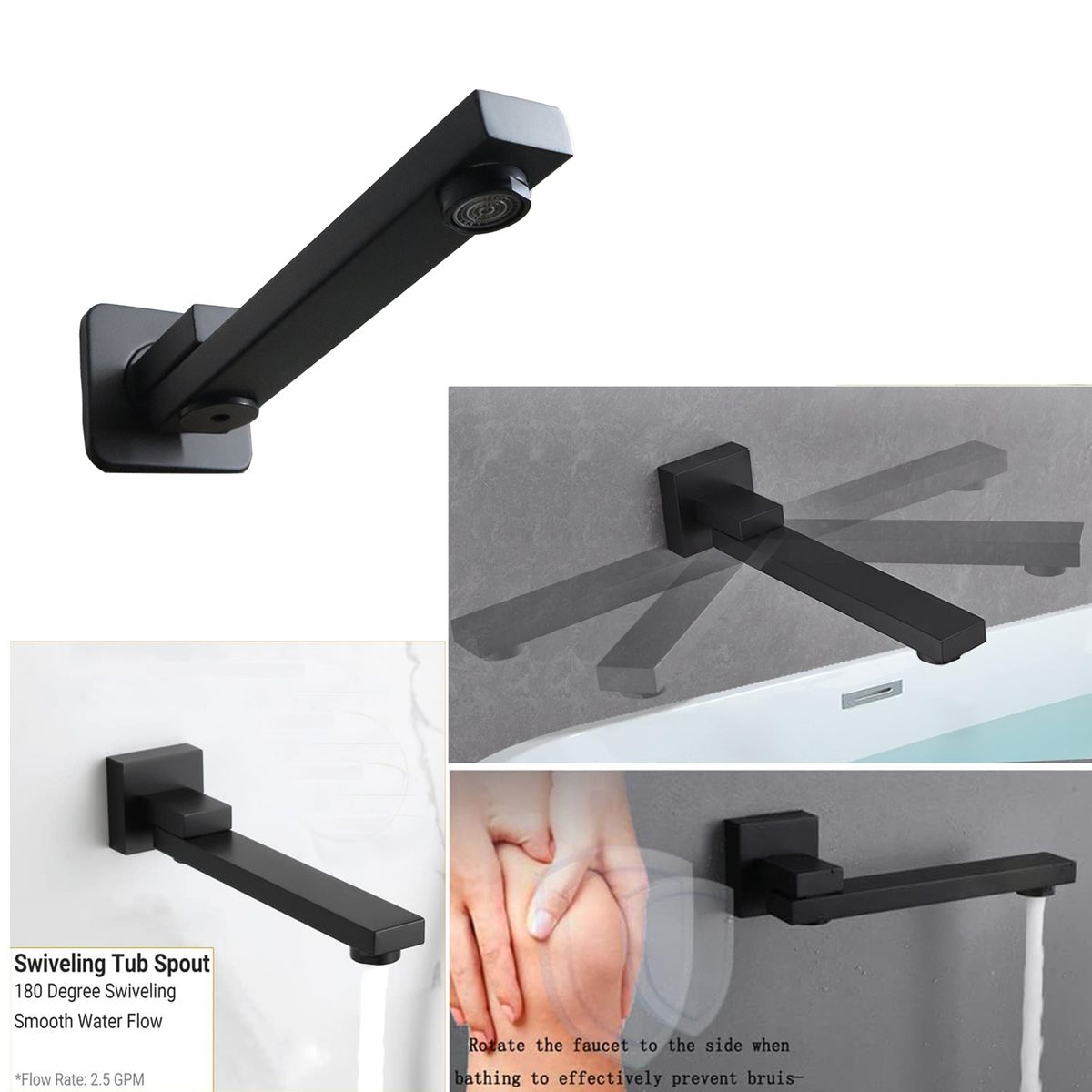 LMA Concealed 3 Way Shower & Bathtub Spout System with In-Wall Diverter